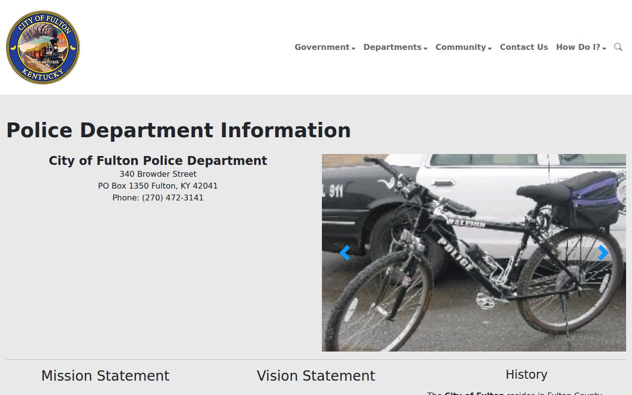 Fulton Police criminal case routing and records information